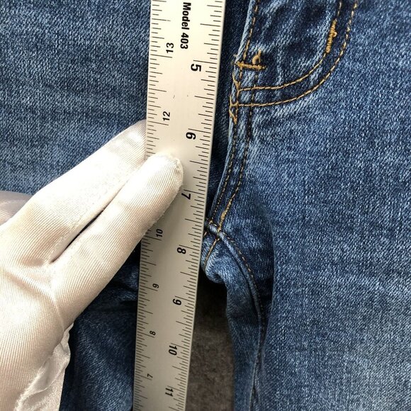 Pacsun Low Rise Boot Cut Jeans Womens Size 24 Blue Stretch Frayed Cut Off - Picture 6 of 10